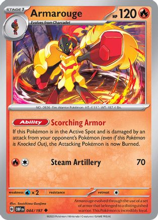 Armarouge 044  - Reverse Holofoil SV03 Obsidian Flames - Uncommon