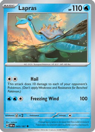 Lapras 045  SV03 Obsidian Flames - Uncommon