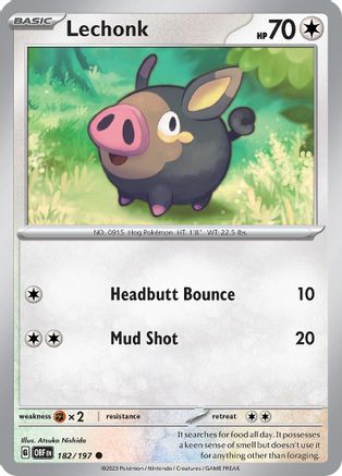 Lechonk 182/197 - Common - Reverse Holo