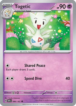 Togetic 084  - Reverse Holofoil SV03 Obsidian Flames - Uncommon