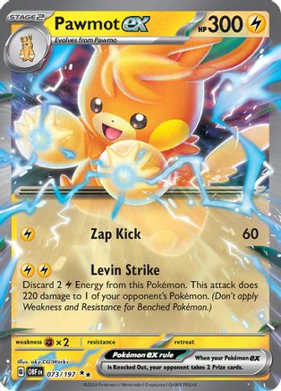 Pawmot ex 073  - Holofoil SV03 Obsidian Flames - Double Rare