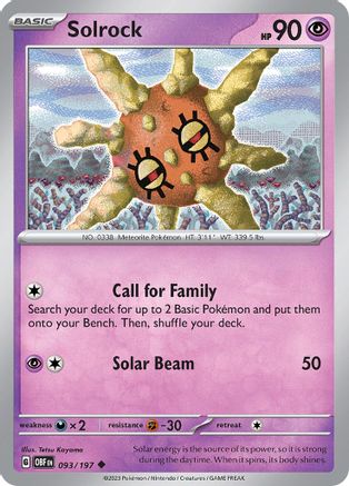 Solrock 93 - Uncommon - Reverse Holo