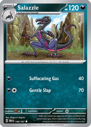 Salazzle 140  - Reverse Holofoil SV03 Obsidian Flames - Uncommon