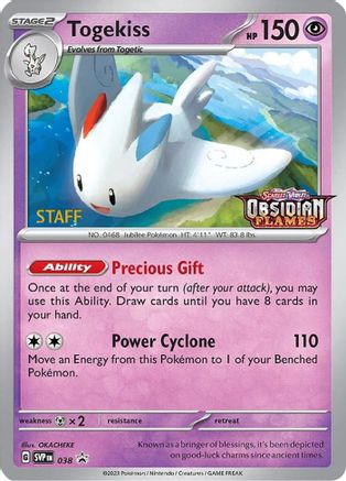 Togekiss (Prerelease) [Staff] 038 - Holofoil - Promo