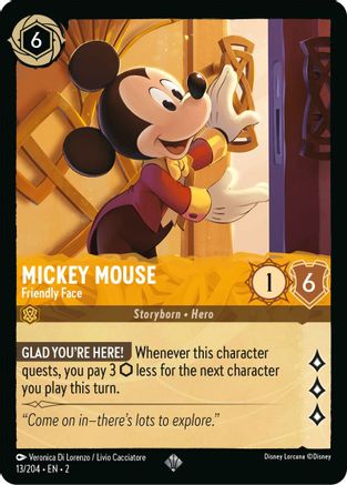 Mickey Mouse (Friendly Face) - 13/204 - Super Rare (Foil)