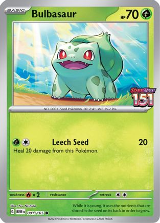Bulbasaur (Best Buy Exclusive) 001/165  - Reverse Holofoil Miscellaneous Cards & Products - Promo
