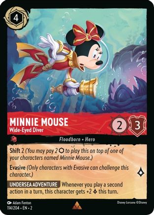 Minnie Mouse (Wide-Eyed Diver) - 114/204 - Rare (Foil)