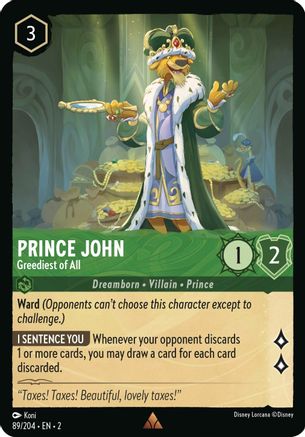 Prince John (Greediest of All) - 89/204 - Rare (Foil)