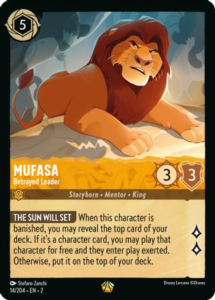 Mufasa (Betrayed Leader) - 14/204 - Legendary (Foil)