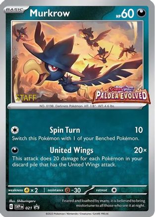 Murkrow (Prerelease) [Staff] 021 - Promo