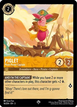 Piglet (Pooh Pirate Captain) - 16/204 - Super Rare (Foil)