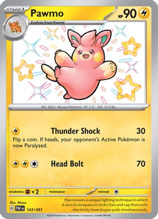 Pawmo 143/091  - Holofoil SV Paldean Fates - Shiny Rare