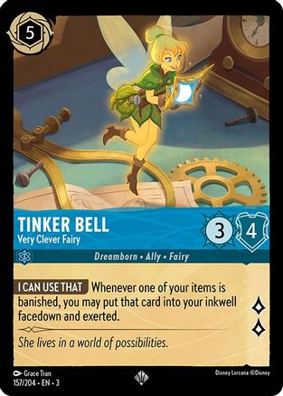 Tinker Bell (Very Clever Fairy) - 157/204 - Super Rare (Foil)