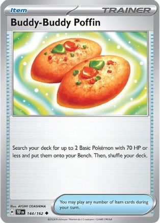 Buddy-Buddy Poffin 144  - Reverse Holofoil SV05 Temporal Forces - Uncommon
