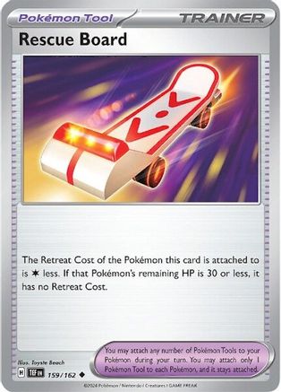 Rescue Board 159  - Reverse Holofoil SV05 Temporal Forces - Uncommon