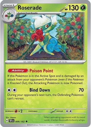 Roserade 009  - Reverse Holofoil SV05 Temporal Forces - Uncommon