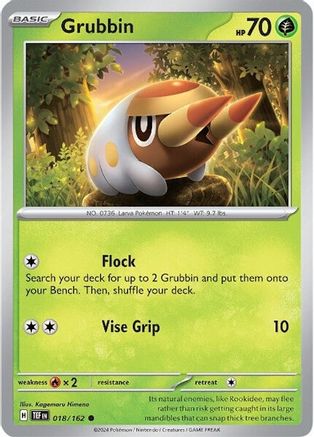 Grubbin 018  - Reverse Holofoil SV05 Temporal Forces - Common