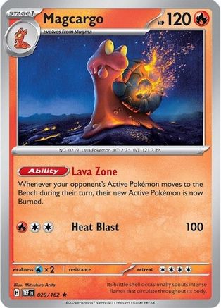 Magcargo 029  - Reverse Holofoil SV05 Temporal Forces - Rare