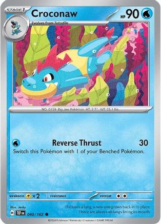 Croconaw 040  - Reverse Holofoil SV05 Temporal Forces - Common