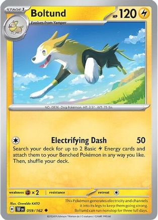 Boltund 059  - Reverse Holofoil SV05 Temporal Forces - Uncommon