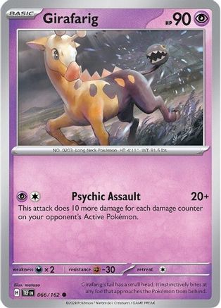 Girafarig 066  - Reverse Holofoil SV05 Temporal Forces - Common