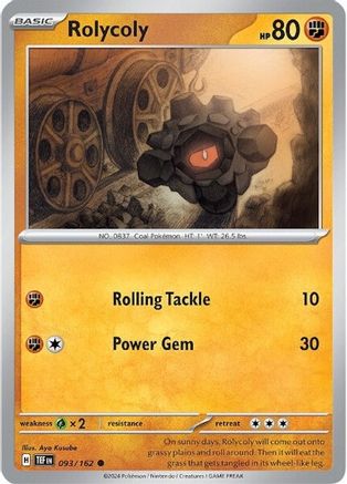 Rolycoly 093  - Reverse Holofoil SV05 Temporal Forces - Common