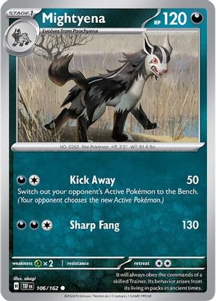 Mightyena 106  - Reverse Holofoil SV05 Temporal Forces - Common