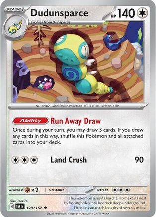 Dudunsparce 129  - Holofoil SV05 Temporal Forces - Rare