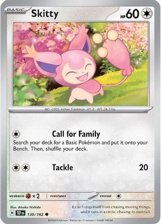 Skitty 130  - Reverse Holofoil SV05 Temporal Forces - Common