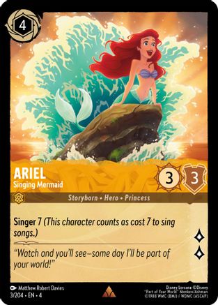 Ariel (Singing Mermaid) - 3/204 - Rare (Foil)