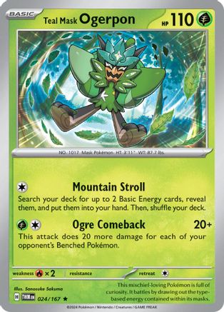 Teal Mask Ogerpon 024 - Rare Reverse Holo