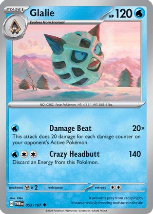 Glalie 052 - Uncommon Reverse Holo