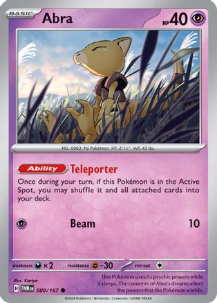 Abra 080/167  - Reverse Holofoil SV06 Twilight Masquerade - Common