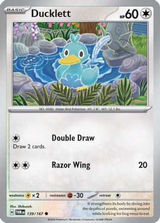 Ducklett 139 - Common Reverse Holo