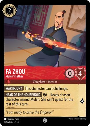 Fa Zhou (Mulan's Father) - 105/204 - Common (Foil)
