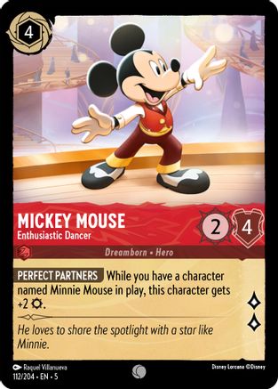 Mickey Mouse (Enthusiastic Dancer) - 112/204 - Common (Foil)