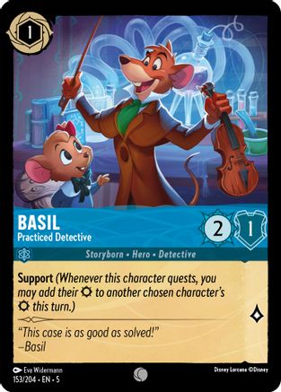 Basil (Practiced Detective) - 153/204 - Common (Foil)