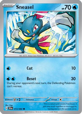 Sneasel 013  - Reverse Holofoil SV Shrouded Fable - Common