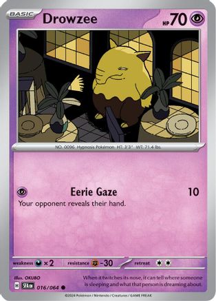 Drowzee 016  - Reverse Holofoil SV Shrouded Fable - Common