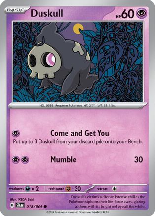 Duskull 018/064  - Reverse Holofoil SV Shrouded Fable - Common