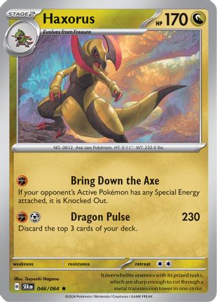 Haxorus 046  - Reverse Holofoil SV Shrouded Fable - Rare