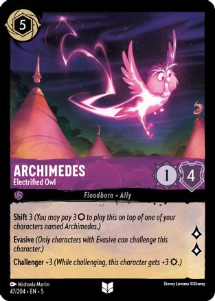 Archimedes (Electrified Owl) - 47/204 - Uncommon (Foil)