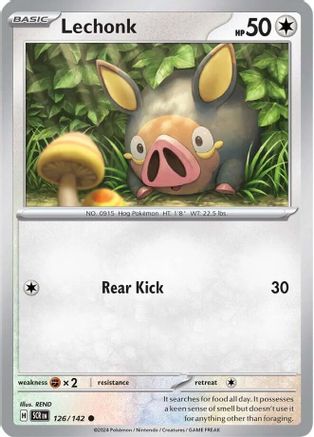 Lechonk 126/142  - Reverse Holofoil SV07 Stellar Crown - Common