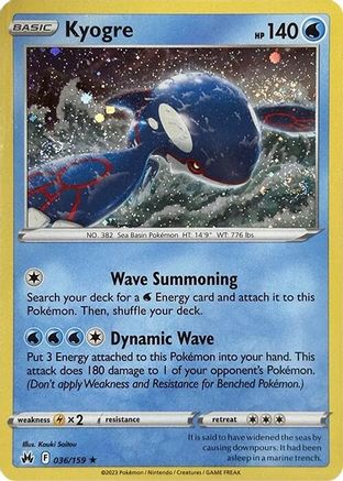 Kyogre (Pixel Holo) 036/159  - Holofoil Miscellaneous Cards & Products - Holo Rare