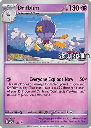 Drifblim (Prerelease) [Staff] 135 - Promo Reverse Holo