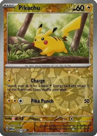 Pikachu (Reverse Cosmos Holo)  025/165  - Holofoil Miscellaneous Cards & Products - Common