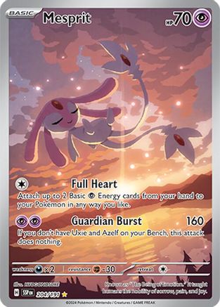 Mesprit 204/191  - Holofoil SV08 Surging Sparks - Illustration Rare