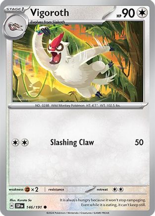 Vigoroth 146/191  - Reverse Holofoil SV08 Surging Sparks - Common