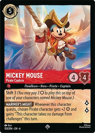 Mickey Mouse (Pirate Captain) - 103/204 - Super Rare