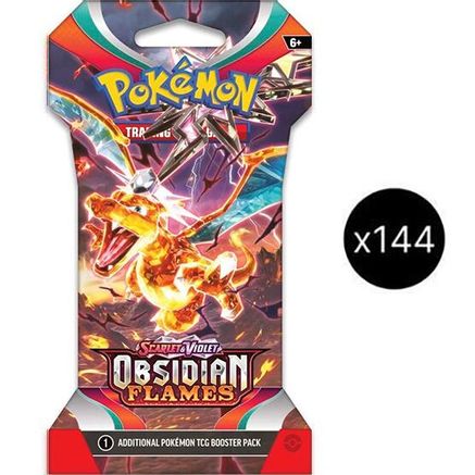 Obsidian Flames Sleeved Booster Pack Case